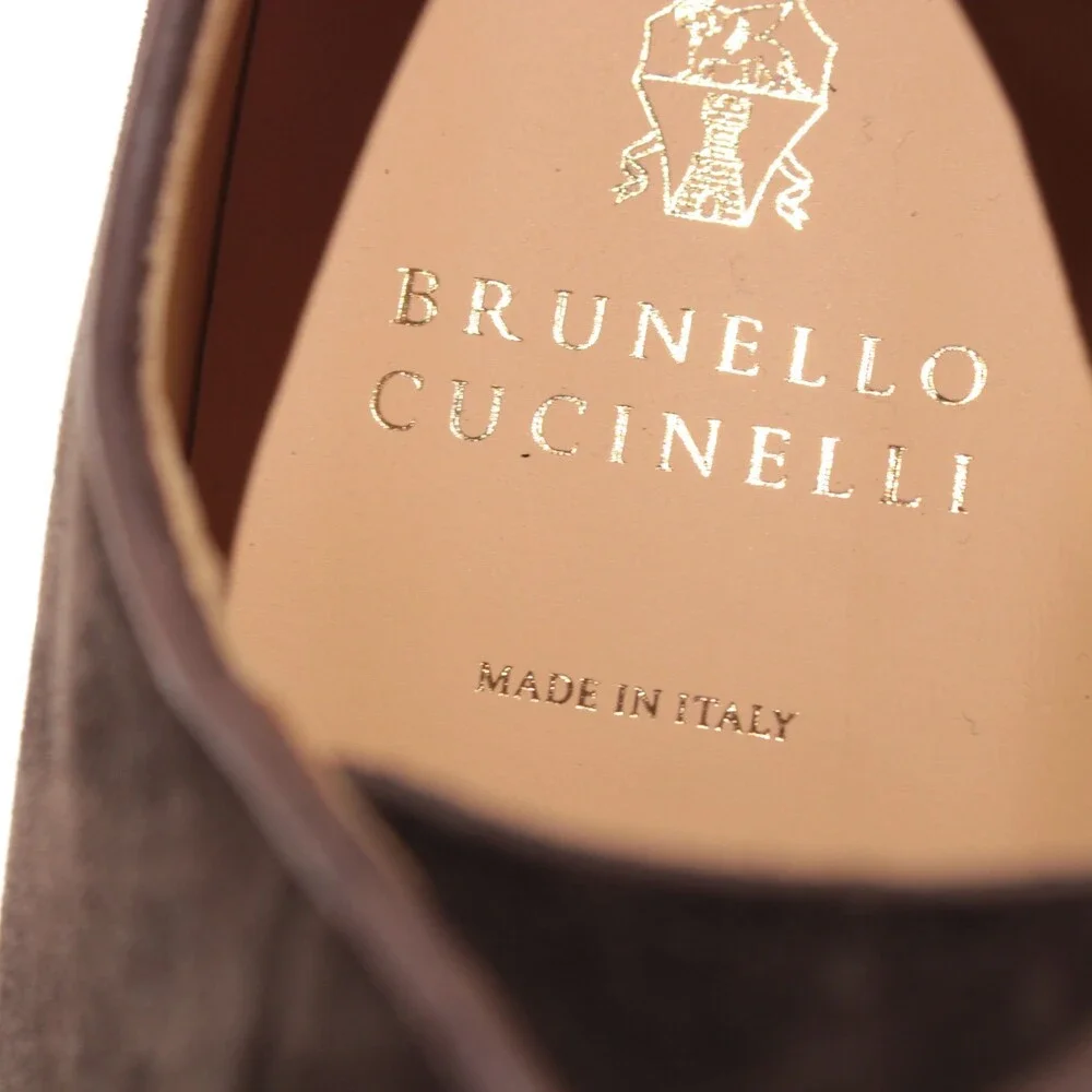 Brunello Cucinelli NWB Derby Dress Shoes Size 42 (US 9) in Brown Suede